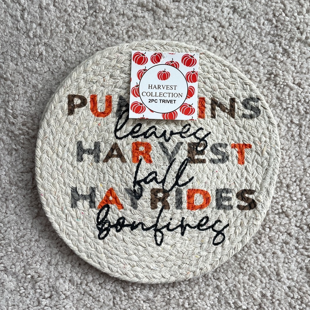 Hallmark Harvest Trivet 2-pack Pot Holders Gift Set - Thanksgiving Fall Gifts